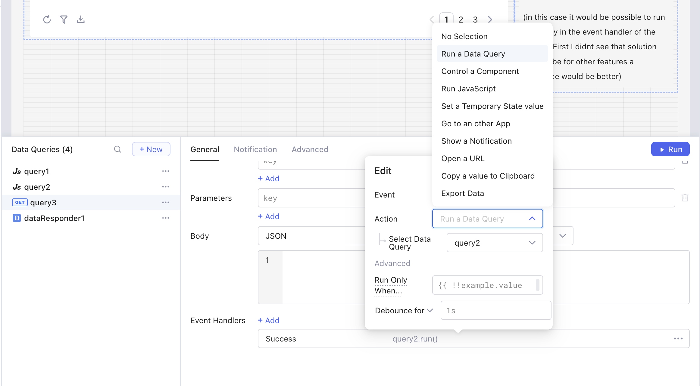 Data Query Editor Event Handler